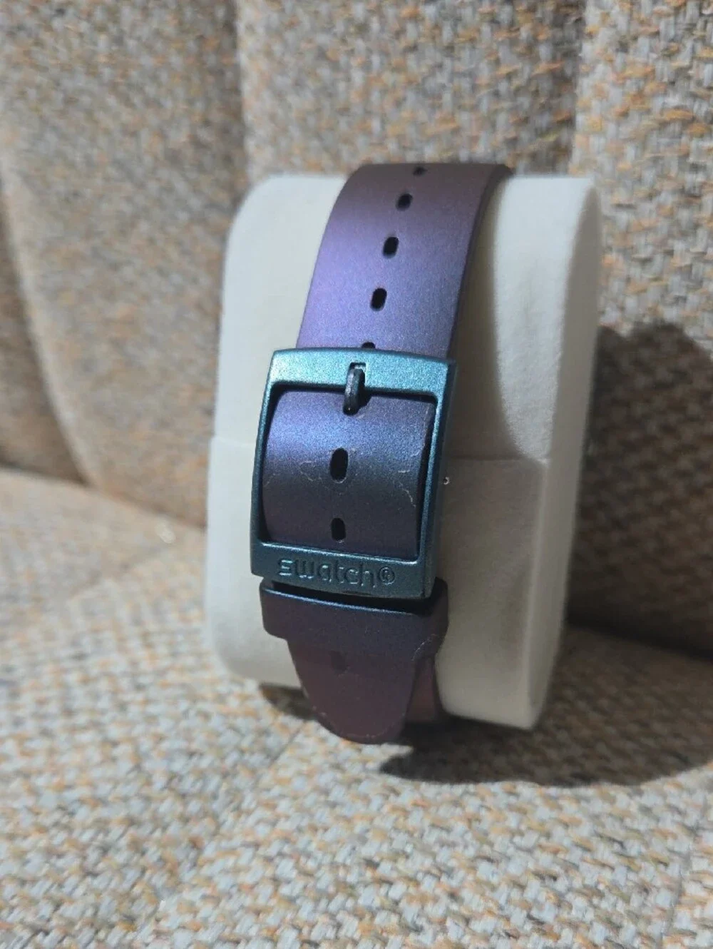 Swatch Sparkle Dial Watch Pink Accents - Purple/Teal Chameleon Effect - Rare